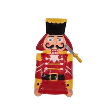 Imagem de Bandeja de quebra-nozes com espalhador, prato de servir, decoração de Natal perfeita para festas, 36 cm