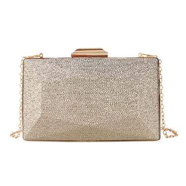Imagem de Reberomantic Bolsa feminina de metal padrão de malha com corrente geométrica para noite, GG - prata, One Size
