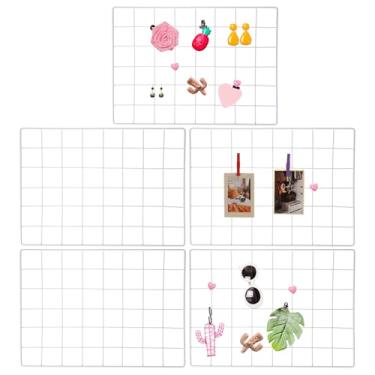 Imagem de PATIKIL Painel de grade de parede de 30,5 x 40,6 cm, pacote com 5, painel de grade de arame, quadro de prateleira, quadro de fotos, organizador de fotos, organizador de pendurar em tela, quadro de