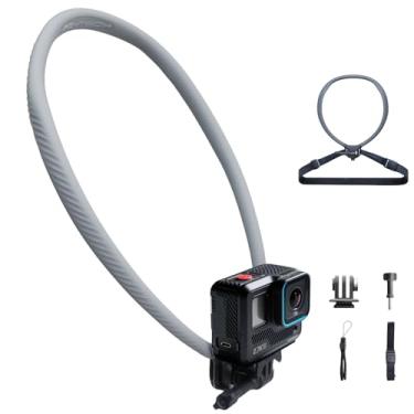 Imagem de PGYTECH CapLock Action Camera Neck Mount Max, alça de peito POV ajustável para DJI Osmo Action 5/4/3, GoPro Hero 13-10, Insta360, suporte de colar de câmera mãos livres para vlogging, esportes e