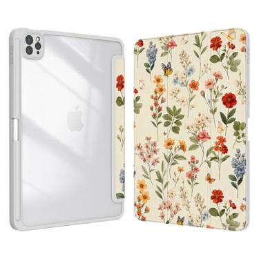 Imagem de Xkladz Capa para iPad Pro 12,9 polegadas 6ª/5ª/4ª geração (2022/2021/2020), capa com suporte para lápis, capa com suporte para iPad Pro 12,9 polegadas com parte traseira transparente, hibernar