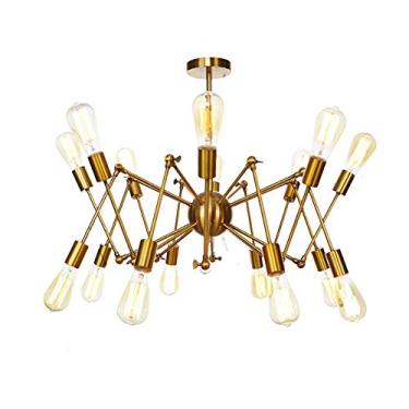 Imagem de Lustre de vento industrial estilo vintage, luzes E27, lustre Sputnik para piso inclinado, teto, quarto, sala de estar, sala de jantar, cozinha, iluminação cromada
