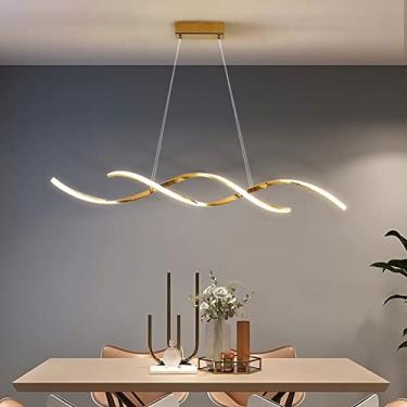Imagem de Luminária pendente LED regulável com controle remoto Luminária pendente para mesa de jantar Lustre ajustável em altura Luminária pendente moderna para escritório Sala de jantar Estudo Sala d