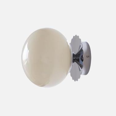 Imagem de Luminária de parede moderna de vidro creme Bauhaus Art Luminária de parede nórdica retrô Luminária de parede de metal com fio Luminária de parede globo de 7 polegadas para quarto infantil Lu