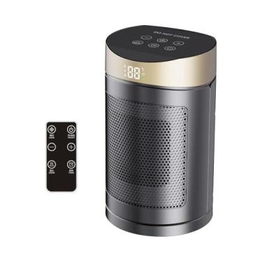 Imagem de Ioensy Aquecedor portátil com modos de aquecimento e ventilador, controle remoto com temporizador ajustável, compacto para casa, quarto interno, Ouro
