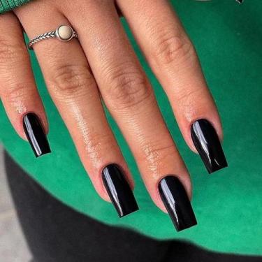 Imagem de Caixão médio preto Press on Nails KXAMELIE para mulheres x24
