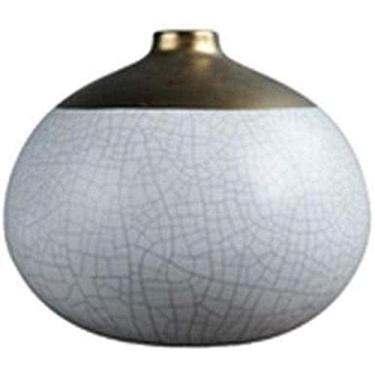 Imagem de Vaso de cerâmica para decoração de casa planta dourada AHU e arranjo de flores aro de ouro branco para flores (tamanho : pequeno) (tamanho: grande)