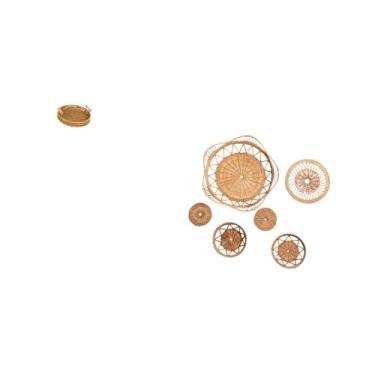 Imagem de Fenteer Cesta de Frutas Trançada para Pendurar Na Parede, Decoração para Servir Lanches, Tigela de Vime, Arte de Parede, Prato de Pão, Enfeites para Mesa, Sal