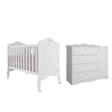 Imagem de Quarto Bebe Berço e Cômoda Permobili Harmonia Encanto MDF
