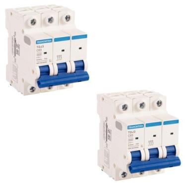 Imagem de 2 Mini Disjuntores 63a Tripolar TDJ3 Tramontina Curva C