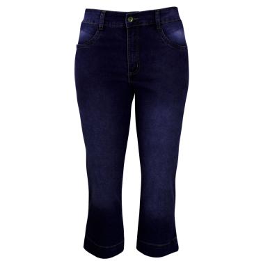 Imagem de Calça Pau a Pique Jeans Capri Básica Azul Escuro MARINHO - 38