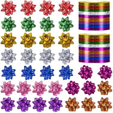 Imagem de 54 Pcs Shiny Christmas Bows for Gift Wrapping, 2 in Mini Gift Wrap Bows for Xmas Decor, Hanukkah, Birthdays, Weddings, Bridal Showers, Baby Showers Occasion (Sparkly Color 54 Pcs Set)