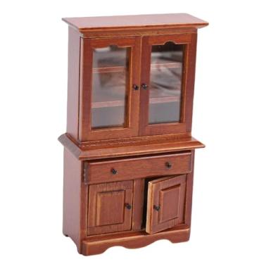 Imagem de RiToEasysports Armário de Armazenamento Em Miniatura para Casa de Bonecas, Móveis de Madeira Em Escala 1:12, Prateleira de Exibição Elegante para Decoração e Coleção Em Miniatura