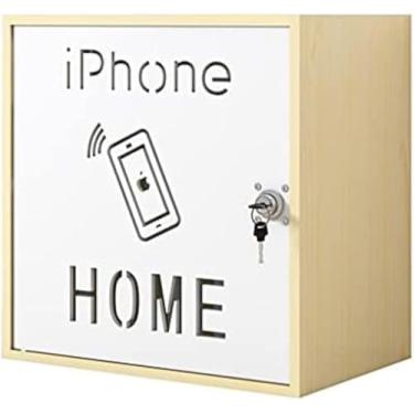 Imagem de Armário De Madeira Para Estudantes Com Fechadura Cofre Para Celular Armazenamento De Reunião De Restaurante Caixa Armários De Chaves De Armário De Armazenamento De Celular, B, 40.8 * 19.4 * 40.8 cm