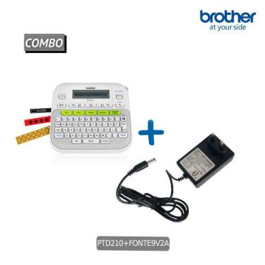 Imagem de Combo rotulador eletronico brother ptd210 + fonte 9v 2a, BROTHER