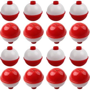 Imagem de VATEICO Folats de pesca a granel boias de ABS rígidas boias de encaixe boia redonda boia bobbers para crappie panfish Walleyes vermelho e branco 1,9 cm/2,5 cm/3,2 cm/3,8 cm/4,4 cm/5.1 cm (6.3 cm - 10