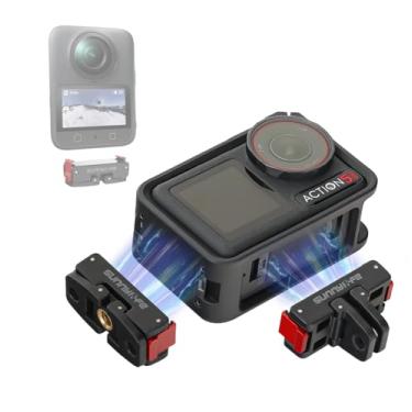 Imagem de AILENICE Adaptador magnético dobrável multifuncional de liberação rápida para câmera DJI Osmo Action 5 Pro/Action 4/3/2