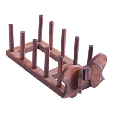 Imagem de AFXGUSD Escorredor de Pratos, Escorredor de Pratos, Escorredor de Tampas de Panelas, Organizador de Armário de Cozinha, Marrom, Tamanho real