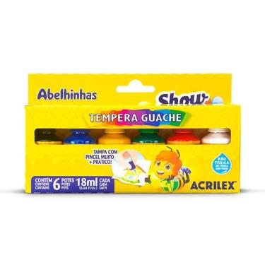 Imagem de Tinta guache show c/ pincel 6 cores 18ml 02005 Acrilex