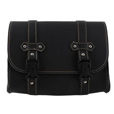 Imagem de QANYEGN Bolsa de ferramentas para motocicleta, alforjes para motocicleta, bolsa de armazenamento de ferramentas, bolsas laterais universais de couro pu para sportster, scooter