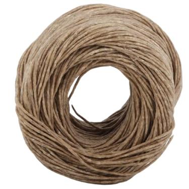 Imagem de Pavio de queima lenta de 6 metros para cera de abelha e velas de parafina, pavio perfumado sem fumaça para cera esteárica, cor escura, revestimento de cânhamo orgânico (escuro)