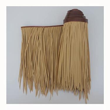 Imagem de Rolo de palha de palmeira de plástico falso palha artificial polia de palmeira rolo telha de palha, cobertura de terraço telhado de palha, proteção contra incêndio, livre de manutenção, bar jardim