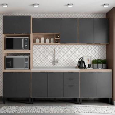 Imagem de Cozinha Modulada 5 Peças Frcz1 Avena Grafito - DEMÓBILE