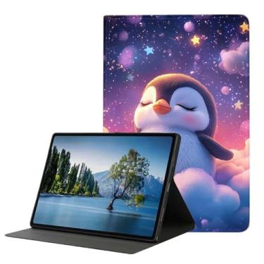 Imagem de DHEEBFWE Capa para iPad 9ª/8ª/7ª geração (2021/2020/2019) 10,2 polegadas, capa fina de couro PU, suporte ajustável, despertar/hibernar automaticamente, pinguim fofo