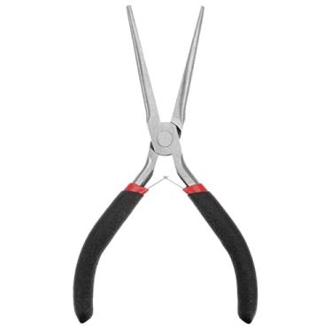 Imagem de Mini alicate de ponta de agulha de 4,5 polegadas mini alicate de precisão de mandíbula plana com alça de plástico preto para artesanato faça você mesmo e faça joias