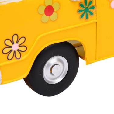 Imagem de TOPINCN Suporte para Caixa de Tecido Vintage, Capa de Tecido de Ferro Em Formato de ônibus Criativo, Dispensador de Guardanapo, Suporte para Caixa de Folhas Faciais, Ornamento Decorativo (Amarelo)