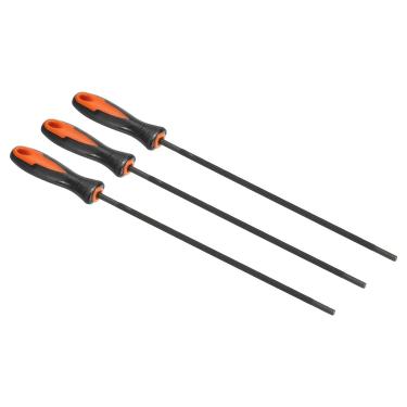 Imagem de Arquivo de afiação de corrente de motosserra, pacote com 3 3/16 polegadas (4,8 mm) Arquivo de afiador de serra redonda com cabo de plástico para motosserra, preto e vermelho