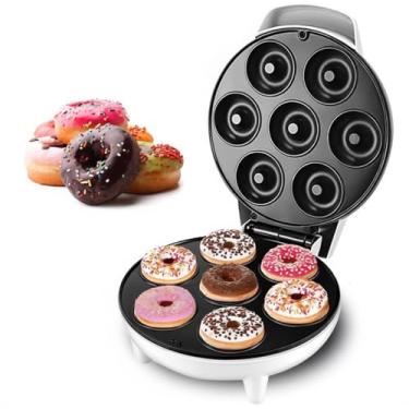 Imagem de Máquina Elétrica de Donuts, 6 Cavidades, 800W, Plástico Preto, Estilo Moderno, 30x40x30cm, Forma para Rosquinhas