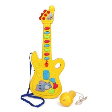 Imagem de Guitarra Infantil Eletrica Com Microfone Karaoke Som E Luz Musical Bebe Criança