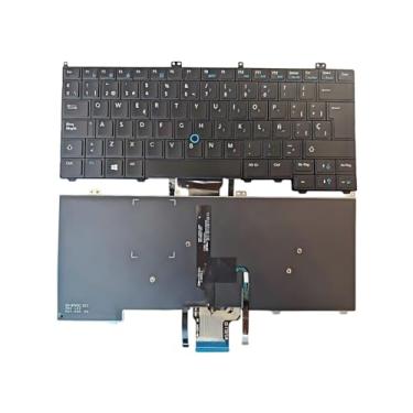 Imagem de Teclado latino espanhol de substituição para laptop Dell Latitude E7440 E7240 E7420 ponteiro/retroiluminado
