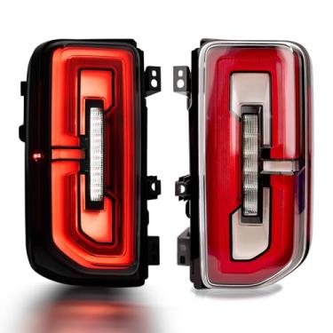 Imagem de STRAUTOS Luzes traseiras de LED compatíveis com Ford Bronco 2021-2025 OE estilo de fábrica conjuntos de seta vermelho 1 par de substituição M2DZ13404B M2DZ13405B