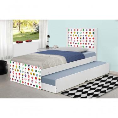 Imagem de Bicama Juvenil Adesivada Futebol Seleções Copa Com Colchões