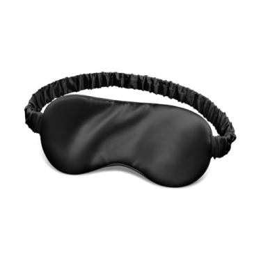 Imagem de Máscara de Dormir Premium em Cetim Tapa Olho Blackout Macio e Confortável Para Sono Profundo Protetor Ocular Noturno com Elástico Ajustável (Preta)
