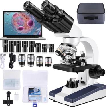 Imagem de Microscópio Woehrsh WF10x e WF25x Oculares 40X-2500X com HD USB