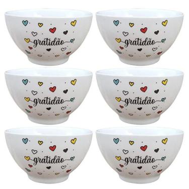 Imagem de Kit 6 Tigelas Cumbucas para Servir Sopa e Açaí 500ml - Porcelana de Al