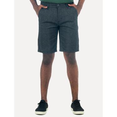 Imagem de Bermuda King & Joe Sarja Masculina Slim Texture Marinho Mescla-Masculino