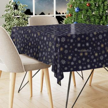 Imagem de 1 Toalha Mesa Festa TNT Estampado Natal Neve Az 500x140