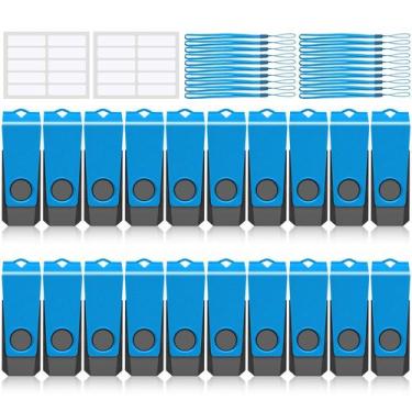 Imagem de Unidade flash USB AGECASH 8GB x 20 USB 2.0 azul com cordão - AGECASH A