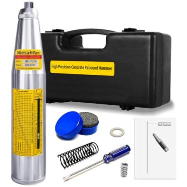 Imagem de HD-225A Testador de martelo de rebote de concreto profissional medidor de teste de resiliômetro ferramenta martelo mecânico resisômetro medidor de teste para 10-60Mpa (1450-8702psi)