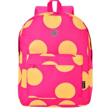Imagem de Mochila De Costas Feminina Juvenil Básica Bolinhas Cor:Pink