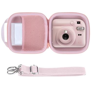 Imagem de Lebakort Estojo de armazenamento compatível com câmera instantânea Fujifilm Instax Mini 12/11 (capa rosa blush)