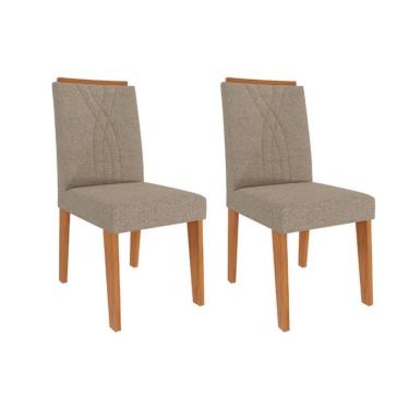 Imagem de Kit 2 Cadeiras Sala Jantar Nicole 2 Un Cinamomo-linho Bege - Cimol