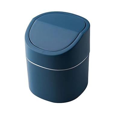 Imagem de Lixeira de plástico para mesa com tampa Lixeira portátil Lixeira para cozinha Quarto Dormitório Carro Lixeira