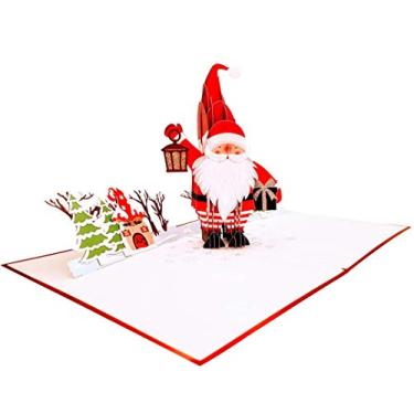 Imagem de iGifts And Cards Cartão pop-up 3D de Natal de Papai Noel – único, celebração, legal, saudações da estação, alegre, boas festas, engraçado, mágico