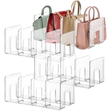 Imagem de Conjunto organizador de bolsa de 4 peças, divisórias transparentes de armazenamento de bolsa de 4 compartimentos, 14 x 30 x 13 cm para organização de armário e armário