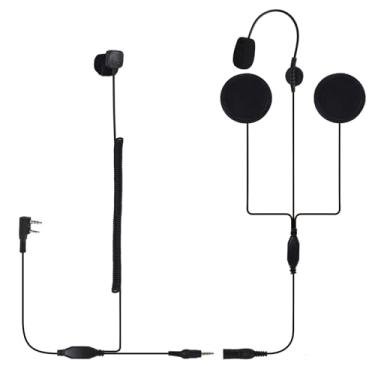 Imagem de Kit de capacete uv5r fone de ouvido de rádio k1 2 pinos Finger Ptt Push to Talk rosto inteiro motocicleta handsfree fone de ouvido para Baofeng Retevis Kenwood Walkie Talkie